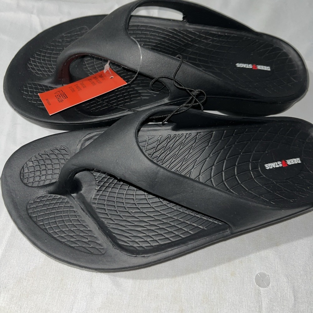 OH...DEER! by Deer Stags Women's Thong Sandals (Size 8 M) NEW Black